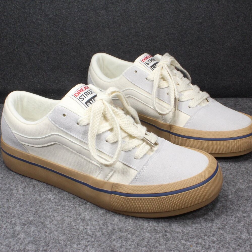 Temu Dream Street Vans White Suede Gum Sidewalls Low Tops, Mens Size 12  ebaiyse
